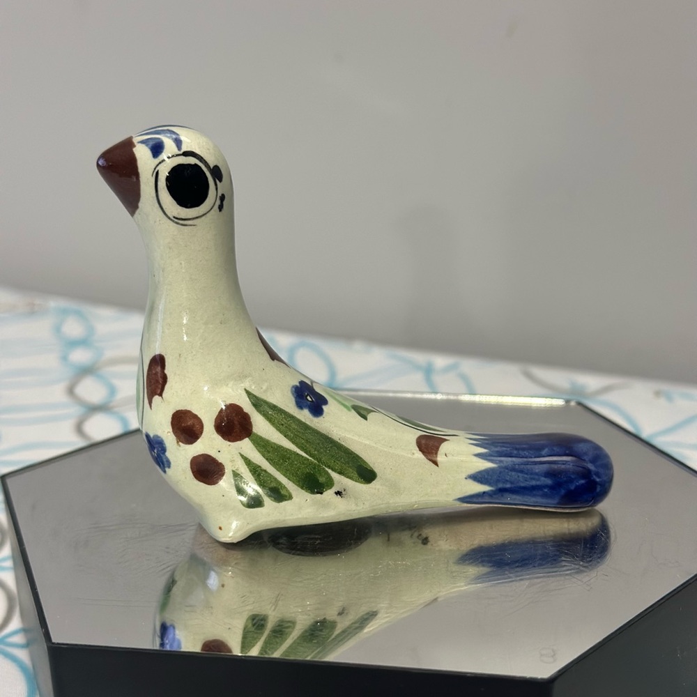Handcrafted Ceramic Bird Figurine made in Mexico